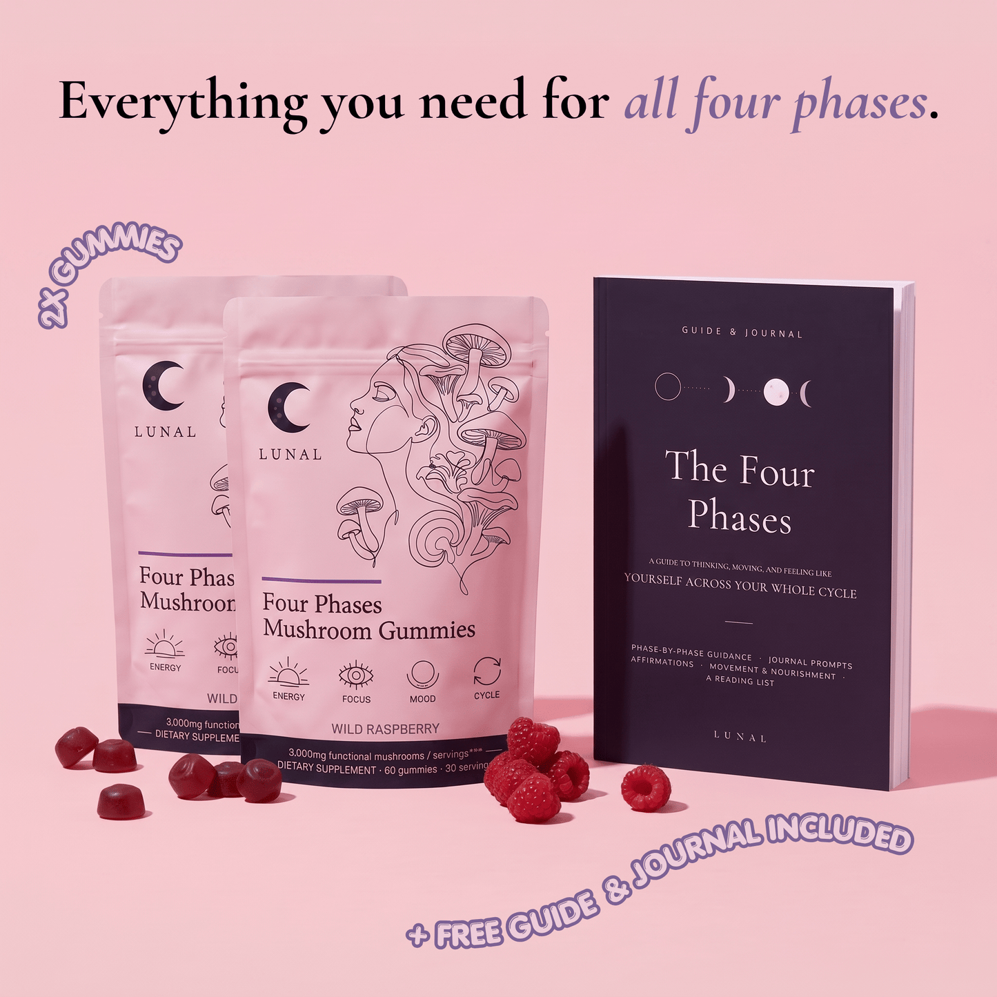 Four Phases Mushroom Gummies — Focus, Clarity & Steady Energy - Lunal