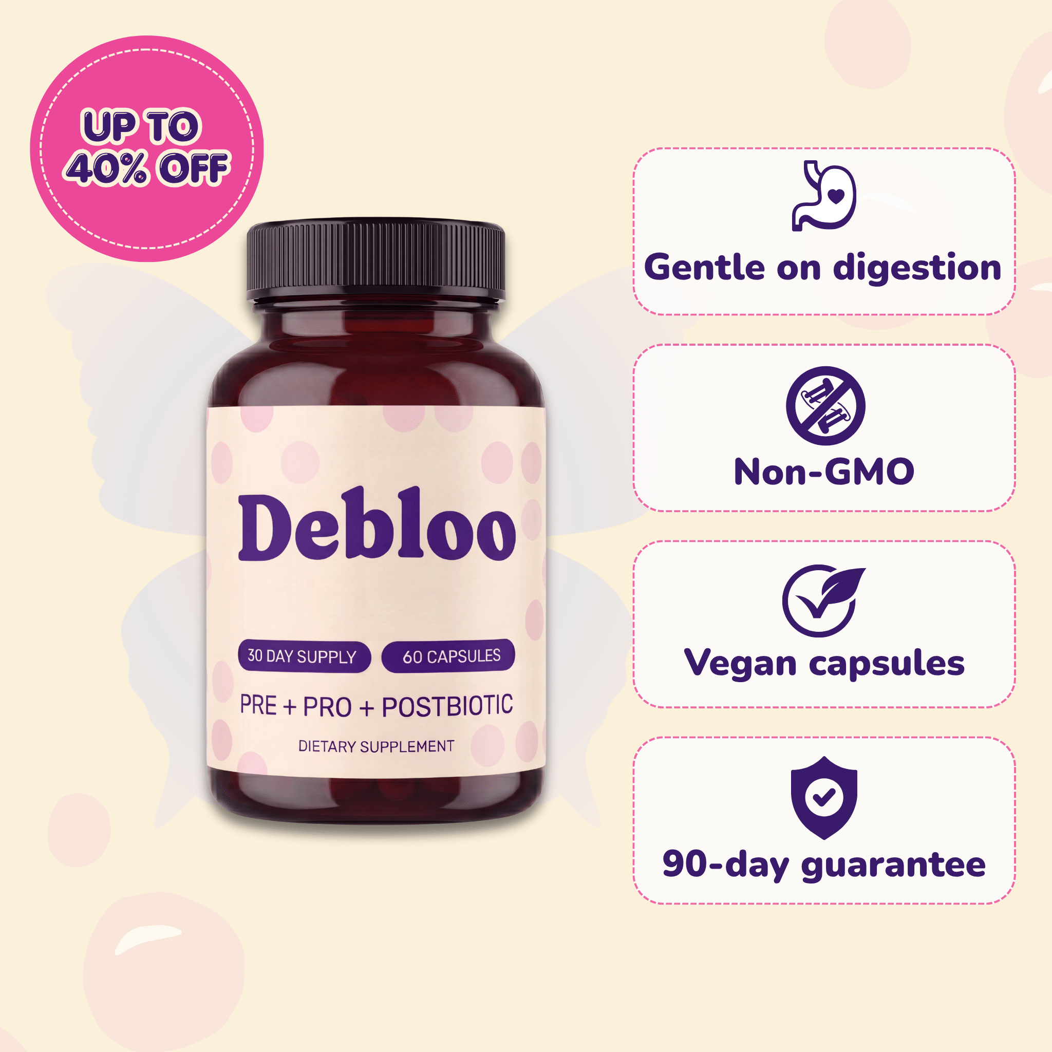 Debloo TriBiotic — Complete Pre + Pro + Postbiotic Support - Debloo