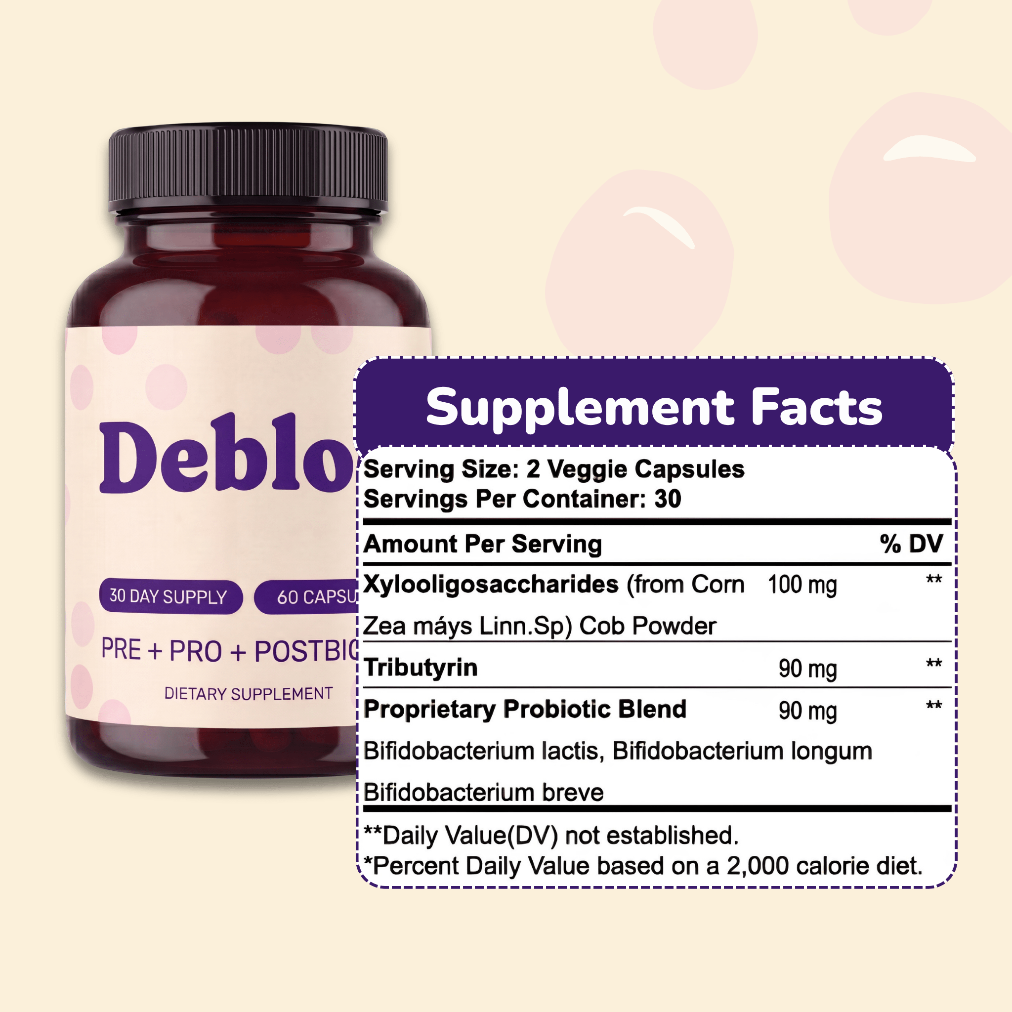 Debloo TriBiotic — Complete Pre + Pro + Postbiotic Support - Debloo